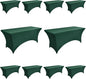 10-Pack 6ft Spandex Table Covers for Rectangle Standard Folding Tables - Wrinkle Resistant Stretch Tablecloths - Ultimate Fitted Table Protector for Parties, Banquet, Wedding
