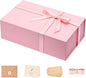LIFELUM Pink Gift Box 13.85'' x 8.35'' x 4.45'' Gift for Wedding Large Gifts Boxes for Presents Cute Birthday Magnetic Box for Gifts with Luxury Filler,Card, Ribbon,Sticker 1 Pack
