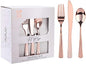 WDF160 Piece Rose Gold Disposable Cutlery Set - Heavyweight Plastic Silverware - Includes 80 Forks, 40 Spoons, 40 Knives - Rose Gold Silverware Perfect for Wedding/Party