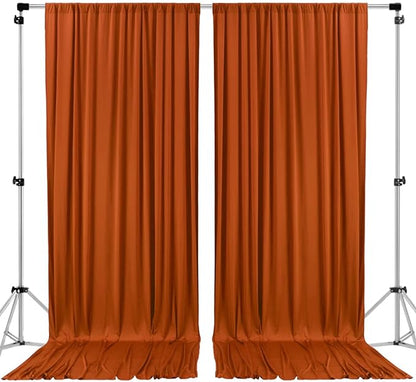 AK TRADING CO. 10 feet x 10 feet Rust IFR Polyester Backdrop Drapes Curtains Panels with Rod Pockets - Wedding Ceremony Party Home Window Decorations