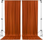 AK TRADING CO. 10 feet x 10 feet Rust IFR Polyester Backdrop Drapes Curtains Panels with Rod Pockets - Wedding Ceremony Party Home Window Decorations