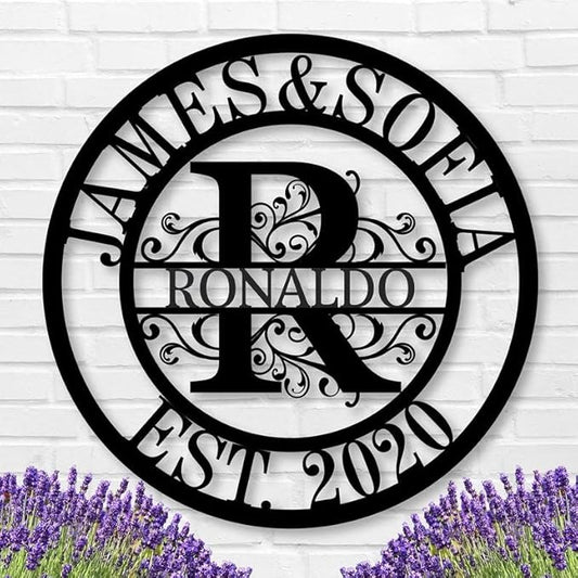 Personalized Metal Sign,Custom Family Name Sign,Last Name Signs,Split Letter Wall Art,Home Decor,Gifts for Wedding Anniversary,Outdoor Wall Decor,Metal Letter
