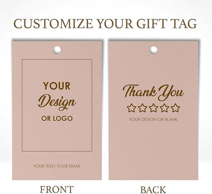 50-200 pcs Custom Hang Tags, Personalized Clothing Tags with Logo & Text, Custom Tag for Handmade Items, Business, Ideal for Apparel, Jewelry, Weddings, Mother's Day, Gift Label