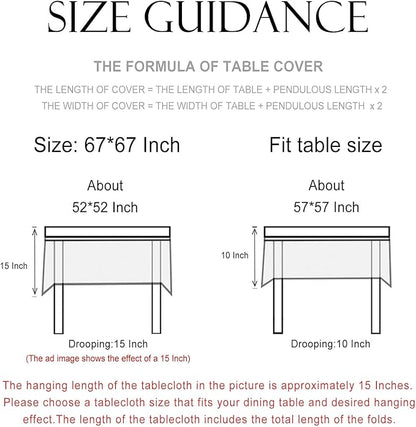 patdrea Designer Leopard Animal Linen Small Table Cloth for Square Table,Vintage Breathable Soft Tablecloth,Dacorative Cover for Kitchen Dining,Holiday,Christmas,Thanksgiving,67"x67"-from