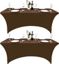 2-Pack 4ft Spandex Table Covers for Rectangular Folding Tables - Wrinkle Resistant Stretch Tight Table Cloths - Ultimate Fitted Table Protector for Parties, Banquet, and Wedding