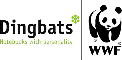Dingbats Wildlife Grid Journal A5 - Vegan Leather Hard Cover, Ideal for Work, Travel - Pocket, Elastic Closure, Bookmark