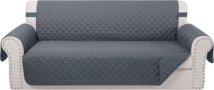 Reversible 4 Seater Sofa Cover 91 Inch Large Couch Cover Furniture Protector(Sofa XX-Large,Dark Blue/Dark Blue)