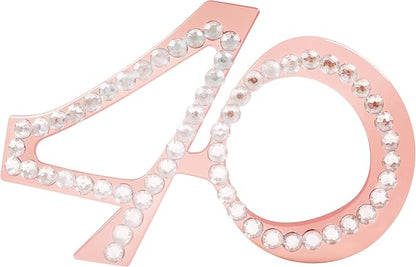 40th Birthday Glasses - 6 Pairs Rose Gold 40 Years Old Glasses with Rhinestones Frame, Funny Plastic Costume Photo Booth Props for 40th Anniversary Party Decorations