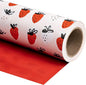 WRAPAHOLIC Reversible Strawberry Wrapping Paper - Mini Roll - 17 Inch X 33 Feet - Sweet Strawberry Design, Perfect for Birthday, Holiday, Wedding, Baby Shower