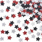 Red Black and Silver Star Confetti Table Decoration for 4th July Independence Day Graduation Retirement Patriotic Theme Party,1.2 inch in Diameter,200 Counts