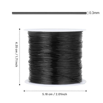 328FT Jewelry Wire 28 Gauge Tarnish-Resistant Copper Beading Wires Roll Bulk for DIY Crafts Jewelry Making, Black Wire