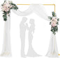 Backdrop Stand, 6.6FT x 6.6FT Backdrop Stand Heavy Duty, Gold Pipe and Drape Stand with Base Square Metal Arch Frame for Wedding, Birthday Party, Baby Shower Decorations