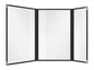 Goodsmart Restaurant Menu Covers – 25 Pack Black 6 Views Trifold, Side-Loading Menu Holders, Vinyl & Plastic Menu Covers, Clear Menu Sleeves, 8.5" x 14" & 4.25" x 14", Café Style with Gold Corners