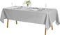 Rectangle Tablecloth 60x120 inch Washable Polyester Fabric Table Cloth for Wedding Party Dining Banquet Decoration（60x120, Silver）