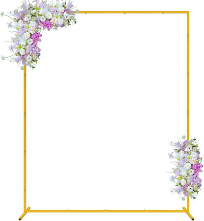 6.6FT x 5.2FT Wedding Arch Backdrop Gold Square Backdrop Stand Metal Balloon Arch Stand Rectangular Frame for Birthday Party Baby Shower Anniversary Decoration
