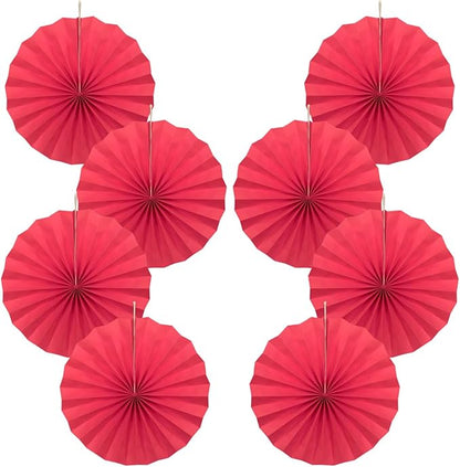 Red Birthday Decorations,DIY Red Paper Fans Hanging Decoration ,Party Supplies Party Fans 12in, Wedding Graduation Events Accessories 30 Color DIY Set （Red）