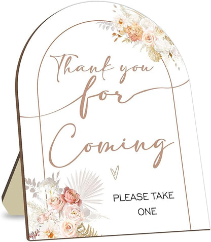 Thank You for Coming Please Take One Sign, Floral Decoration Baby Shower Sign for Guests, Bridal Shower Welcome Sign, Baby Shower Birthday Party Decor Supplies 9 * 11IN