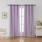 Ombre Rainbow Blackout Curtains for Kid Girls Bedroom Living Room Darking Stripe Double Layer Star Cut Out Wall Home Decor Gradient Grommet Window Curtains (Purple 72L)