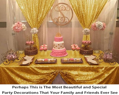 ShinyBeauty Sequin Backdrop 4x10ft Shiny Gold Sequin Curtains 2 Panels Glitter Backdrop Curtains for Parties Photography Background M0511…