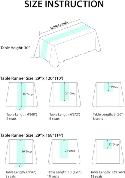 Ling's Moment Sheer Chiffon Tablecloth & Runner Set for 3x4ft Rectangle Table Decor Table Cloth in Blush & White for Wedding Reception Head/Sweetheart Desk
