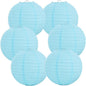 BEISHIDA 8-Inch Light Blue Round Paper Lanterns Decorative Hanging Asia Chinese Japanese Paper Lanterns Lamp for Birthday Wedding Baby Shower Home Decor Party Decoration（6 Packs）