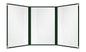Goodsmart Restaurant Menu Covers – 25 Pack Green 6-View Trifold 8.5" x 14", Side-Loading Vinyl & Plastic Menu Holders, Clear Menu Sleeves, Leather-Style Café Covers with Gold Corners