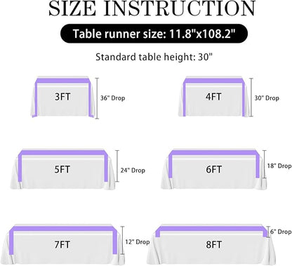 SHEJIZE 20 Pack Lavender Satin Table Runner 12x108 Inches Long, Bright Silky Smooth Satin Table Runner Table Decor for Wedding Banquet Christmas Prom Event Birthday Party