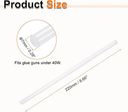 HARFINGTON 10pcs Hot Glue Sticks 0.28" Dia x 8.66" Long EVA Mini Hot Melt Adhesive Glue Stick for Hot Melt Gun Wood Plastic Glass Flowers Fabrics Foam, Clear