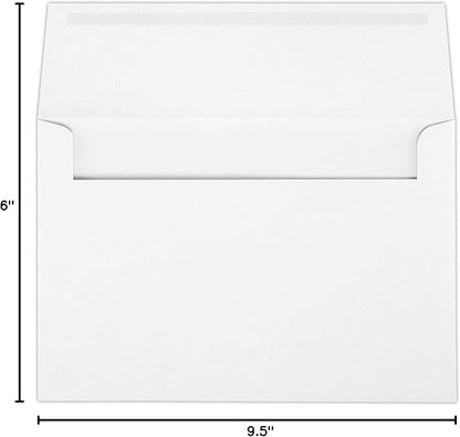 LUXPaper A10 Invitation Envelopes | Peel & Press | 6" x 9 1/2" | Bright White | 24lb. Text | 50 Qty