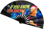 Kandies World Custom Festival Folding Hand Fan - Unique Designs, Made of Bamboo, Clacking Sound, Lightweight - Perfect Rave and Festival Accessory!