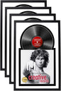 Creative Picture Frames 16" x 24" Jukebox Vinyl Frame Display with Double White-Black Matting, LP Record Album Frame for Wall Decor, White/Black, Pack of 4