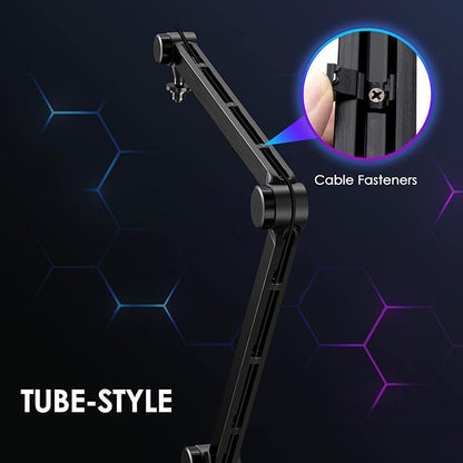 Mic Boom Arm Stand Compatible with Shure SM7B, MV7, Blue Yeti Mic, Fifine microphone, HyperX QuadCast Mic and Most Microphones, Premium Microphone Arm by YOUSHARES