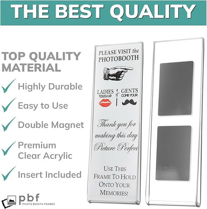 PBF Photo Booth Frames 2x6 Magnetic Picture Frames for Refrigerator | Clear Acrylic Frames for Photo Strips | Photo Holders for Fridge, Locker, Sign Holder (200-Pack)