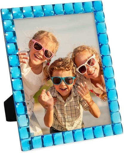 Isaac Jacobs Decorative Sparkling Turquoise Jewel Picture Frame, Photo Display & Home Décor (8x10, Turquoise)