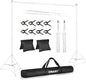 EMART Backdrop Stand 10x10ft(WxH) Photo Studio Adjustable Background Stand Support kit with 2 Crossbars, 8 Clamps, 2 Sandbags and Carry Bag for Parties, Events Decoration, Wedding, Photography -White