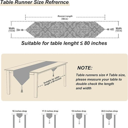 Vintage Table Runner 13x98 Premium Chenille for Thanksgiving Party Fireplace Decorations - Caramel