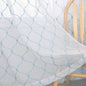 Embroidery Sheer Curtains Blue 63 Inches, Rod Pocket Voile Drapes for Living room, Bedroom, Window Treatments Wave Diamond Semi Crinkle Curtain Panels for Yard, Patio, Villa, Set of 2, 52"x 63".