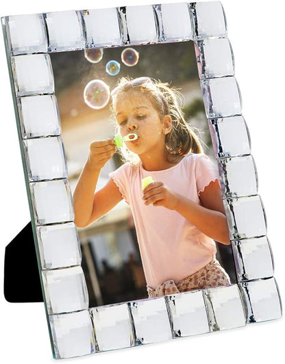 Isaac Jacobs Decorative Sparkling Jewel Picture Frame, Photo Display & Home Décor (4x6, Clear)