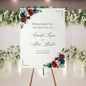Welcome To Our Wedding Sign, Personalized Wedding Welcome Sign, Wedding Welcome Sign Wedding Reception Welcome Sign for Wedding Entrance, Burgundy and Dark Teal Wedding Welcome Sign