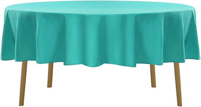 70 inch Round Tablecloth Washable Polyester Table Cloth Decorative Table Cover for Wedding Party Dining Banquet（70 inch,Turquoise）