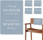 Reserved Seating Chair Signs, This Row Is Reserved Pew Cloths Seating Placeholder for Church Pews, Dusty Blue Wedding Decorations for Reception Parties Event (Dusty Blue, 4 PCS)