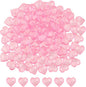 Fangoo 220 Pieces Pink Acrylic Heart Flat Back Heart Gems for Valentine's Day Decorations, Vase Filler, Table Scatter Decoration, Wedding Decorations,Home Decorations(Pink, 1LB)