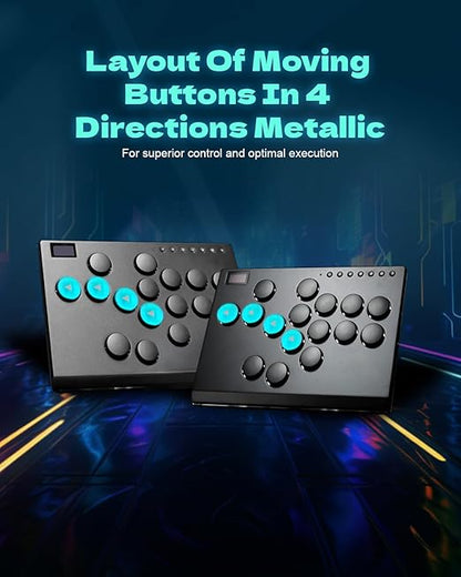 Borcham Haute42 M16 All-Button Arcade Stick, Leverless Arcade Controller with DIY RGB & Turbo Functions, Compatible with PC/Ps3/Ps4/Switch/Steam Deck, Supports Hot Swap & SOCD