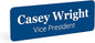 ExcelMark Custom Name Tag - Engraved Name Badge with Pin or Magnetic Backing, 16 Colors, 6 Fonts, and 2 Sizes to Choose from (Blue w/White Letters, 1"x 3")