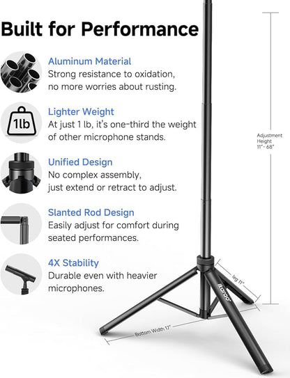 Ikarao Karaoke Machine with Microphone Stand, Portable Bluetooth Speaker for Party, Backyard, Karaoke System with 2 Wireless Microphone for Adults Kids, for Women, Men, Singing Lovers