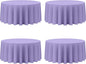 BRILLMAX 4 Pack Lavender Round Tablecloths 132 Inch - Circle Bulk Linen Polyester Fabric Washable Table Cloth Cover for Wedding Reception Banquet Birthday Party Buffet Restaurant