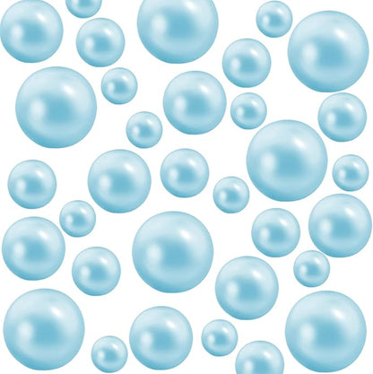 300Pcs Pearl Vase Filler, Lightblue No Hole Faux Pearl Beads for Centerpieces Vases, Candle Centerpieces, Wedding Birthday Party Home Decor 8/10/14/20mm