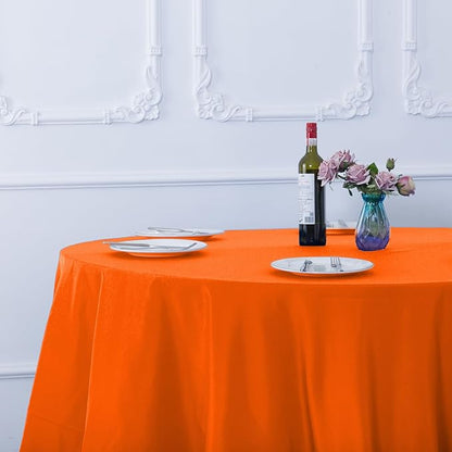 Ascoza 2pack 70 Inch Orange Round Tablecloth in Washable Polyester Fabric for Wedding/Banquet/Restaurant/Parties
