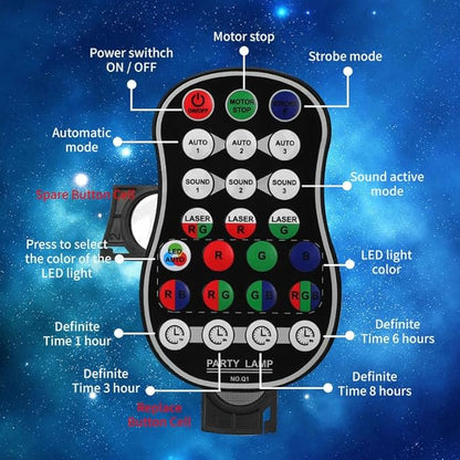 POCOCO Wireless DJ Party Lights - Laser Light Stage Light for Disco Party Birthday Wedding Halloween Christmas Festival