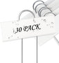 FORUP Metal Plant Labels, 30 Pack Garden Label Markers, Weatherproof Garden Stake Tags, Reusable Planting Gardening Markers, White